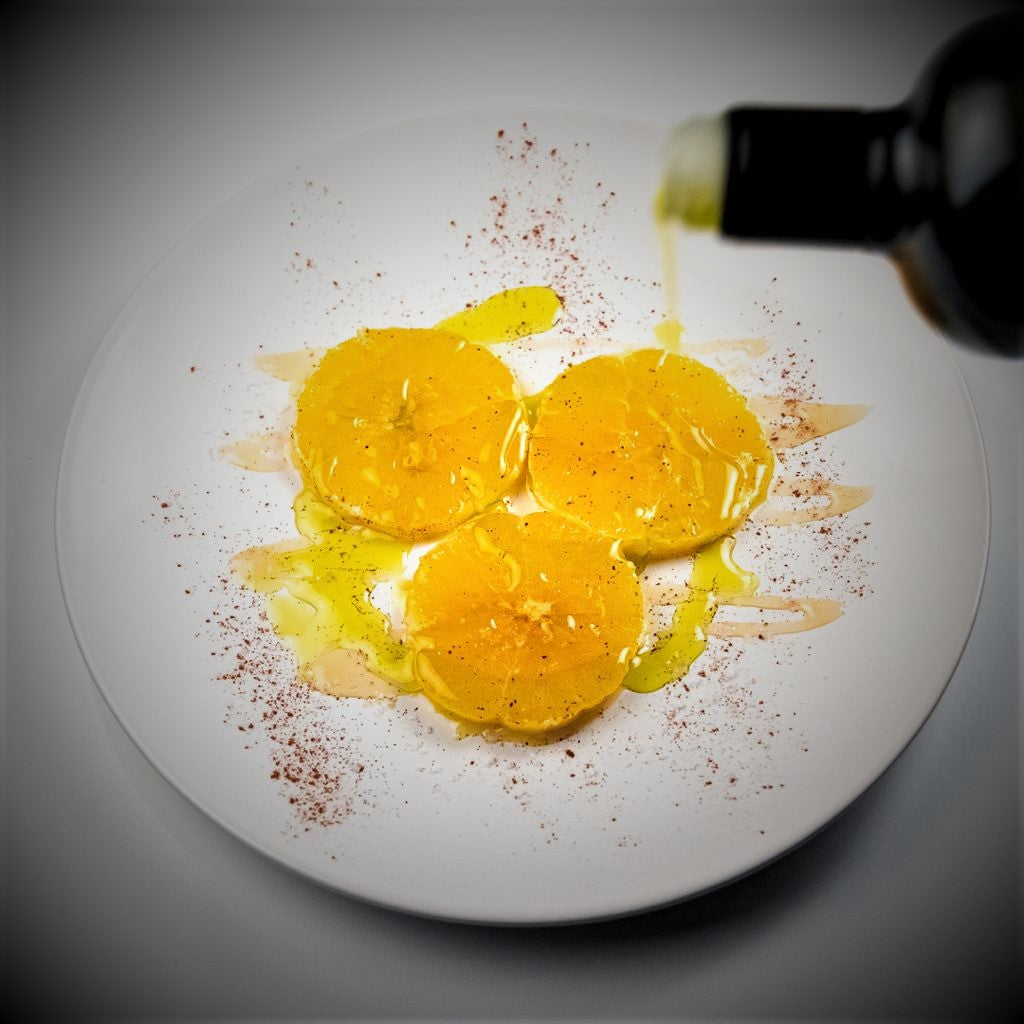 NARANJAS CON MIEL Y FRANTOIO